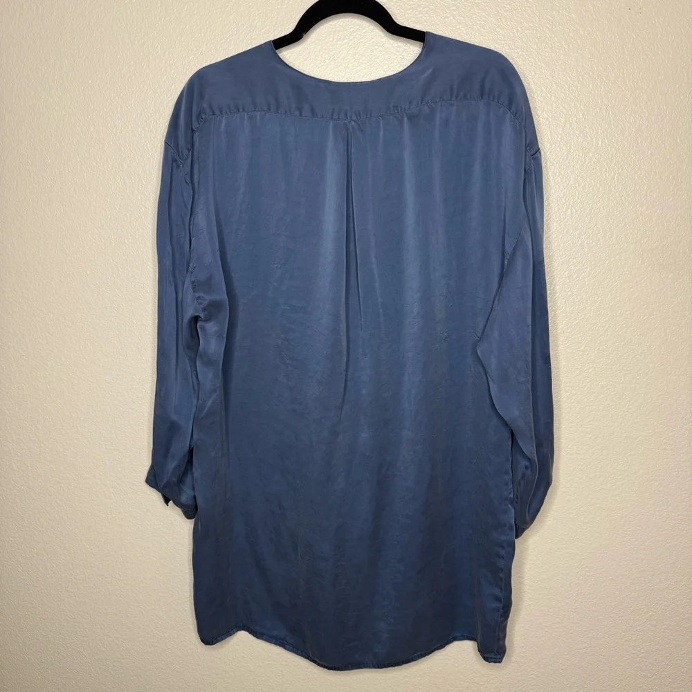 Vintage Victoria's Secret Gold Label Blue Silk‎ Sleep Shirt